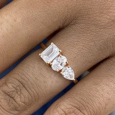 14K Rose Gold Ring Labcreated Diamond 1.4ct TCW F/VS1
