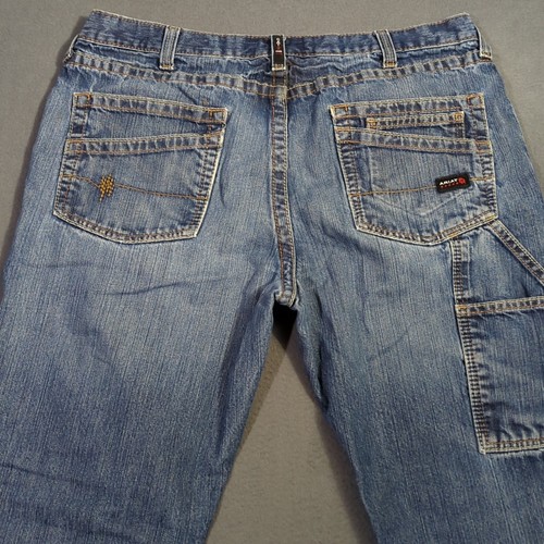 Ariat FR Jeans Uomo 38x30 Vestibilità 38x29 Blu M4 Relaxed Stivale da Lavoro Taglio Saldatore - Foto 3 di 15