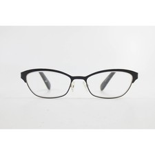 Womens Cat Eye Eyeglass Frames Black Gold Polka Dot WM 6105 BK/G 52-16-135