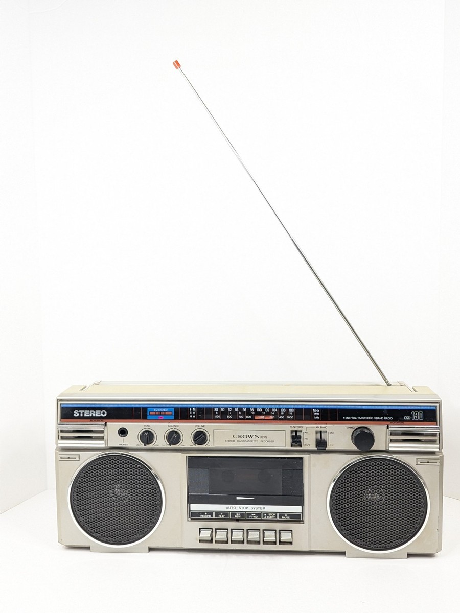 CROWN PHONOCORDER CPT-3650 本体 Crown Stereo Radio Recorder Model CSC-130 F Japan Tested Cassette