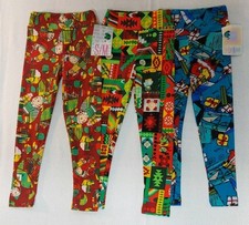 LuLaRoe Kids S/M Multicolor Christmas High-Waist Ankle Leggings 3 Pack K18