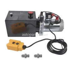 Hydraulic Power Unit 6 Quart Single Acting Dump Trailer Pump 3200PSI 2.0 GPM 12V
