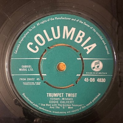 Eddie Calvert   Trumpet Twist / Majority Of One 7'' Single 1962 Columbia Pop 45