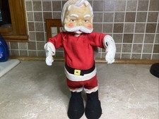 Vintage Rubber face Santa doll plush 12" tall - made in Japan