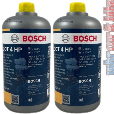 Bosch Bremsflüssigkeit DOT 4 HP 2x 1L Brake Fluid High Pressure ABS ESP ASR