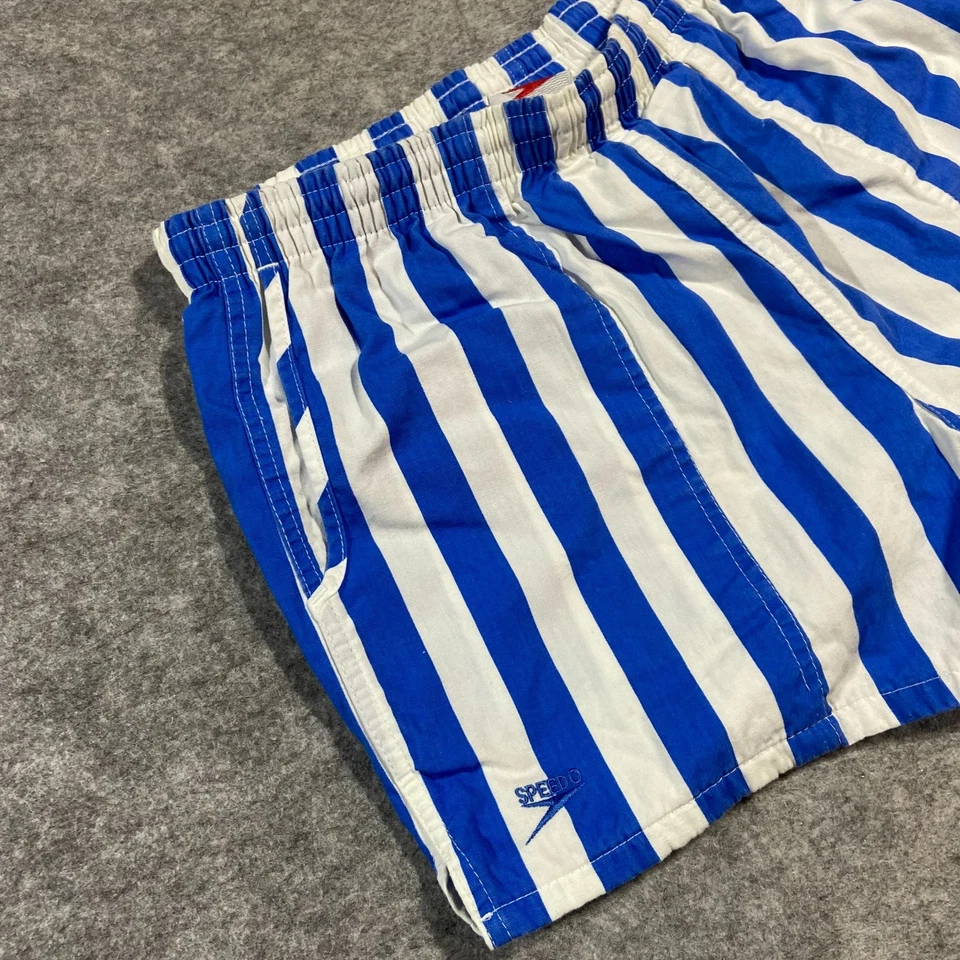 Vintage SPEEDO Men's Deadstock SWIM Trunks Shorts Blue White Stripe Size Medium - Image 4 of 4