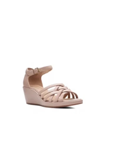 Sandali combinati Clarks Un Plaza Vibe da donna in pelle rosa polvere 5 P 38