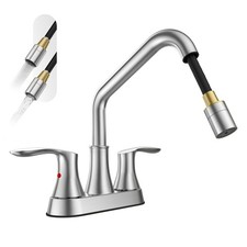 Phiestina Brushed Nickel Utility Sink Faucet 3 Hole, Laundry Sink Faucet with...