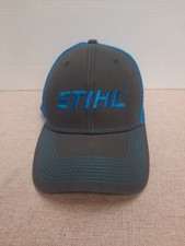 STIHL Logo Trucker Cap SnapBack Hat Neon Blue Gray Adult Size