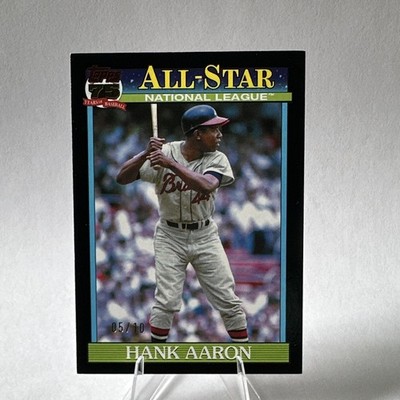  Topps 35th Hank Aaron All-Star NL Leaders Black SSP 5 /10 Braves #91AS-38