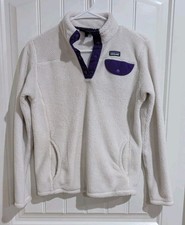 Patagonia Sweater Fleece Pullover Jacket 1/4 Youth Large 14 White