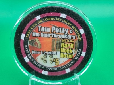 TOM PETTY HEARTBREAKERS 2001 $5 VINTAGE LAS VEGAS HARD ROCK CASINO CHIP