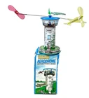 Schylling Aerodrome Airport Control Tower Wind-Up tin Toy 3 Airplanes Works