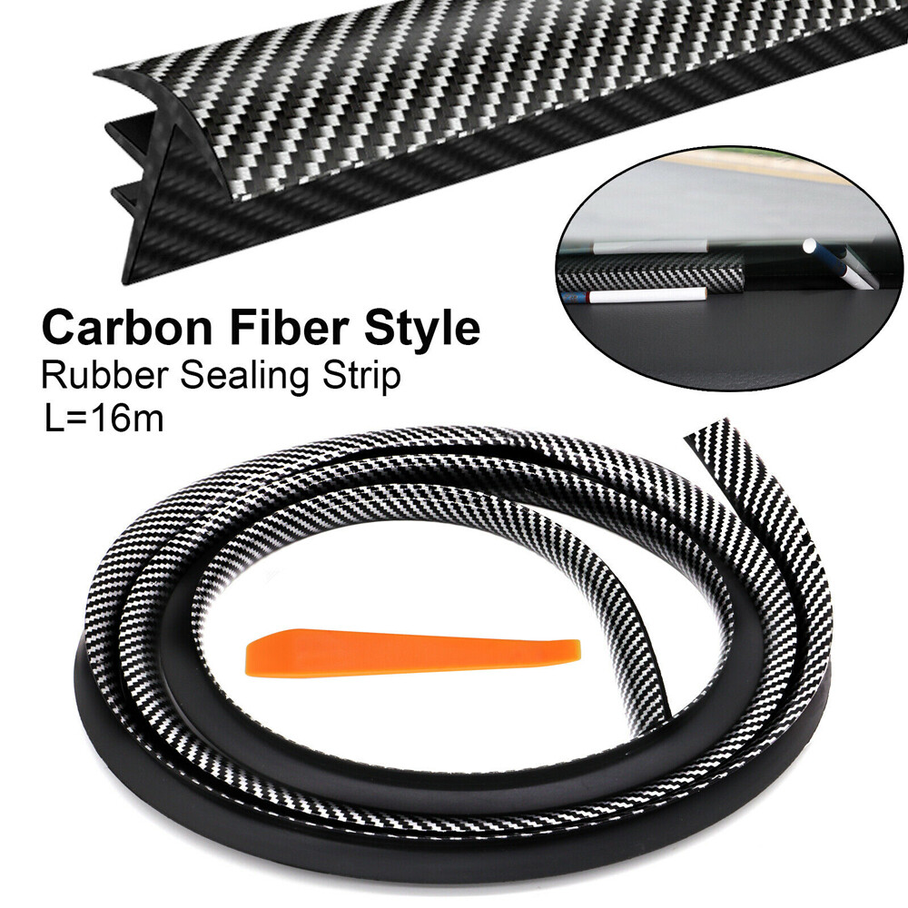 Carbon Fiber Car Dashboard Windshield Gap Sealing Strips Trim Car