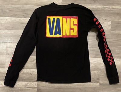Vans Off The Wall Black Yellow Long Sleeve T-Shirt Unisex Size