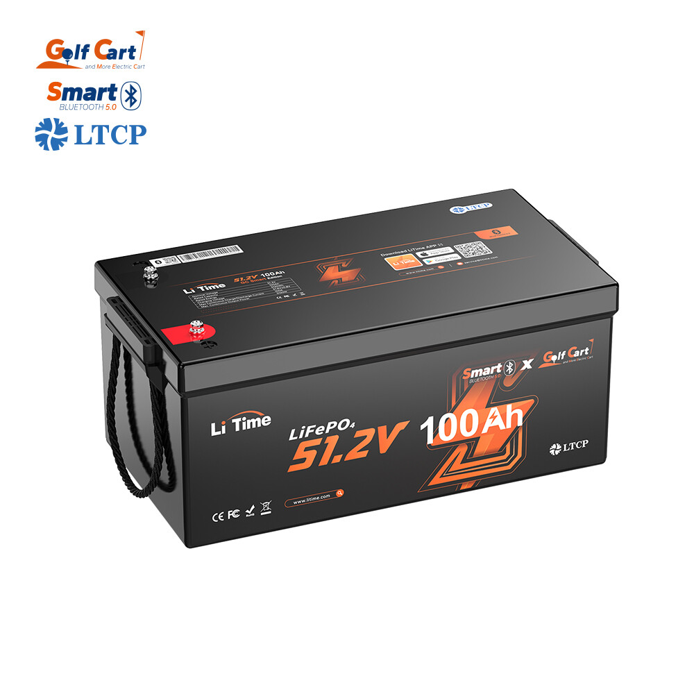LiTime 48V 100Ah 5120Wh Bluetooth Golf Cart LiFePO4 Lithium Battery -Refurbished