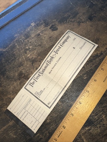 First National Bank & Trust Co. New Haven Ct. 1930’s Checkbook 23 Schecks!