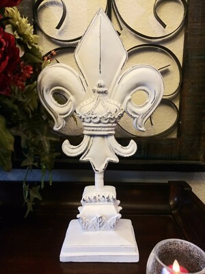 Standing Tabletop Decorations Fleur De Lis Finial Office Decor Louisiana Crown