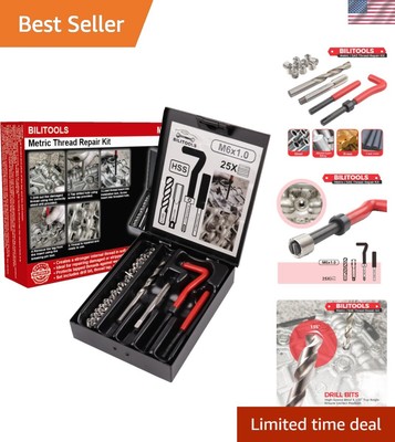 Comprehensive M6x1.0 Thread Repair Set   Ideal for Automotive and Plumbing