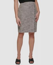 Calvin Klein Women's Gray Tweed Pencil Skirt Size 2