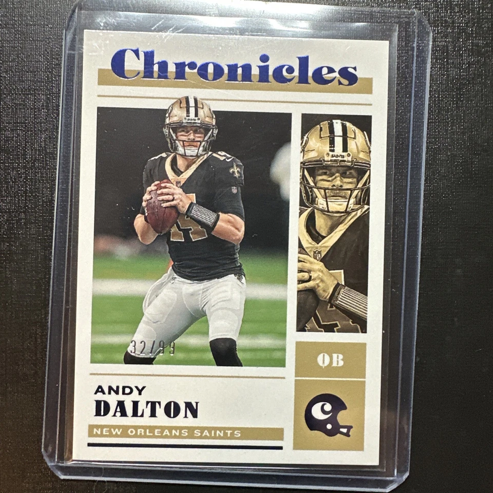 Andy Dalton 2022 Panini Chronicles #27 - Blue Foil #/99 Football NFL Short Print - Image 3 of 3