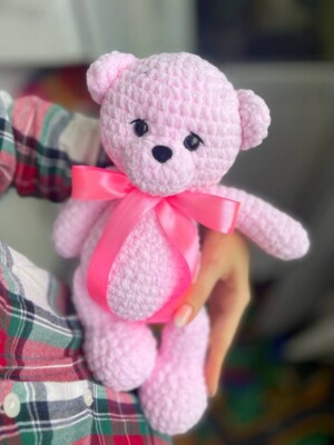 Handmade bear,  Knitted Crochet Plush bear, Toy Amigurumi Bear Gift