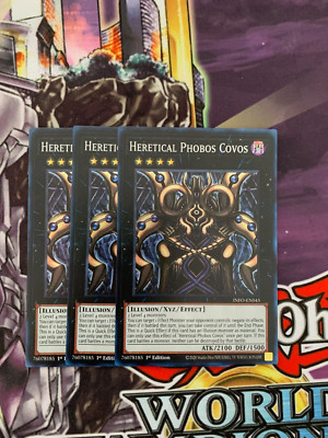 3x Heretical Phobos Covos - INFO-EN045 - 1st Super Rare NM