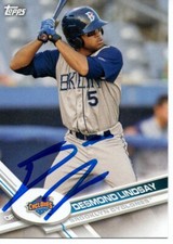 Desmond Lindsay New York Mets 2017 Topps Pro Debut Signed Card