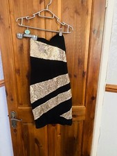 NEW Boutique LBD Luxury Gold Sequin Party Night Evening Dress Mini Bodycon UK 8