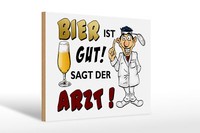 Holzschild Alkohol 30X20 Cm Bier Ist Gut Sagt Der Arzt Deko Schild Wooden Sign