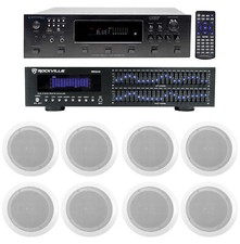 Technical Pro 6000w 6 Zone, Home Theater Bluetooth Receiver 8 6.5" Speakers EQ
