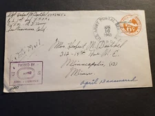 APO 6 MANILA, PHILIPPINES 1945 Censored WWII Army Cover 1st Infantry