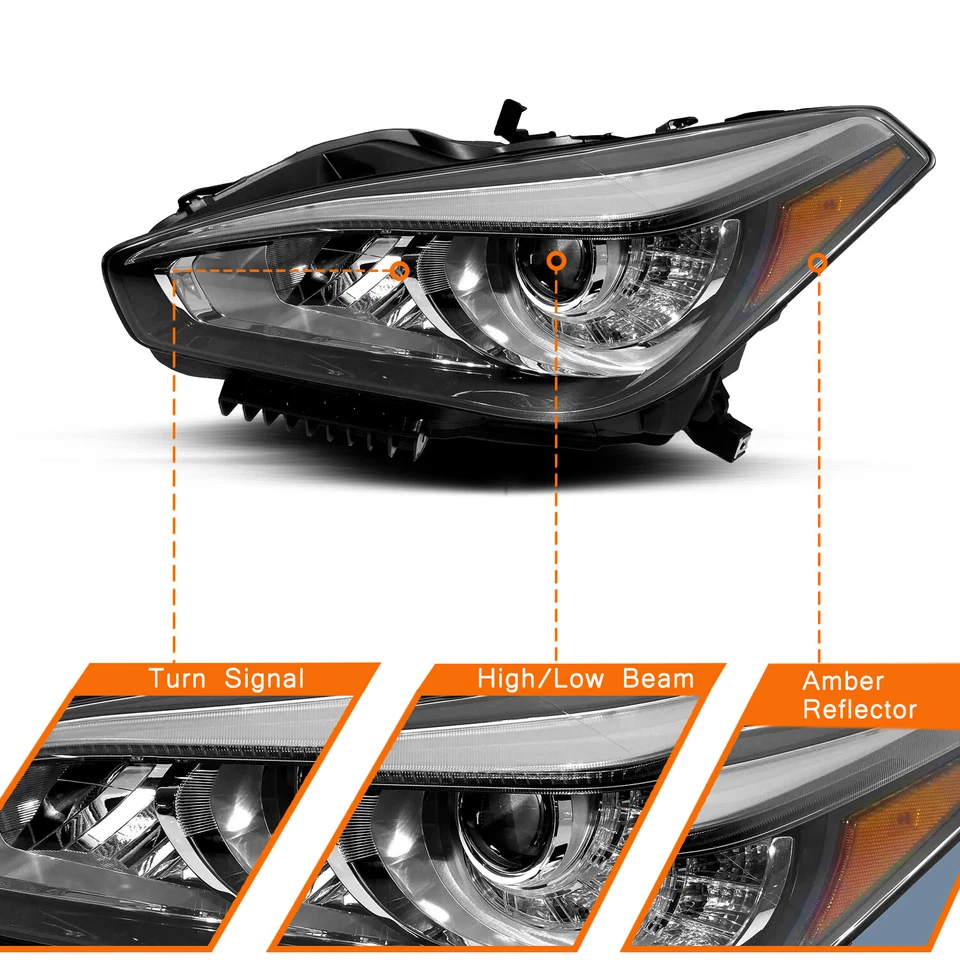 Faro del conductor izquierdo Infiniti Q70 2015 2016 2017 2018 2019 sin AFS Foto 2 de 4