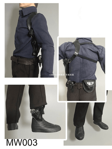 J3-6 1/6Scale Sodier MW03 Black Single-shoulder Pistol Bag&Toy Sets Model for 12 - Picture 4 of 5