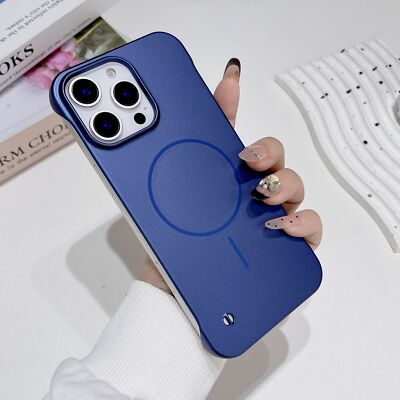 Slim Matte PC Bumper Frameless Mag-Safe Case For iPhone 16 Pro Max 15 14 13 12