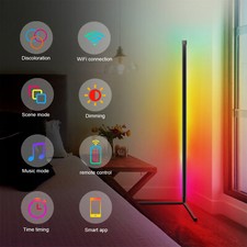 RGB Corner Floor Lamp Multi-mode Slim Floor Lamp Tall Atmosphere Home Game Light