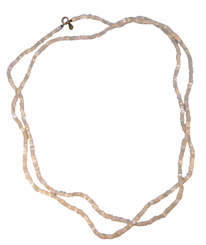 Frosted White Quartz Necklace Rough Cut Designer Joy 58 inch Strand Vintage - 第 1/3 張圖片