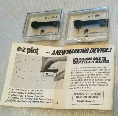 2 E-Z PLOT MARKING  DEVICES for Graph & Chart Marking + & square  drafting