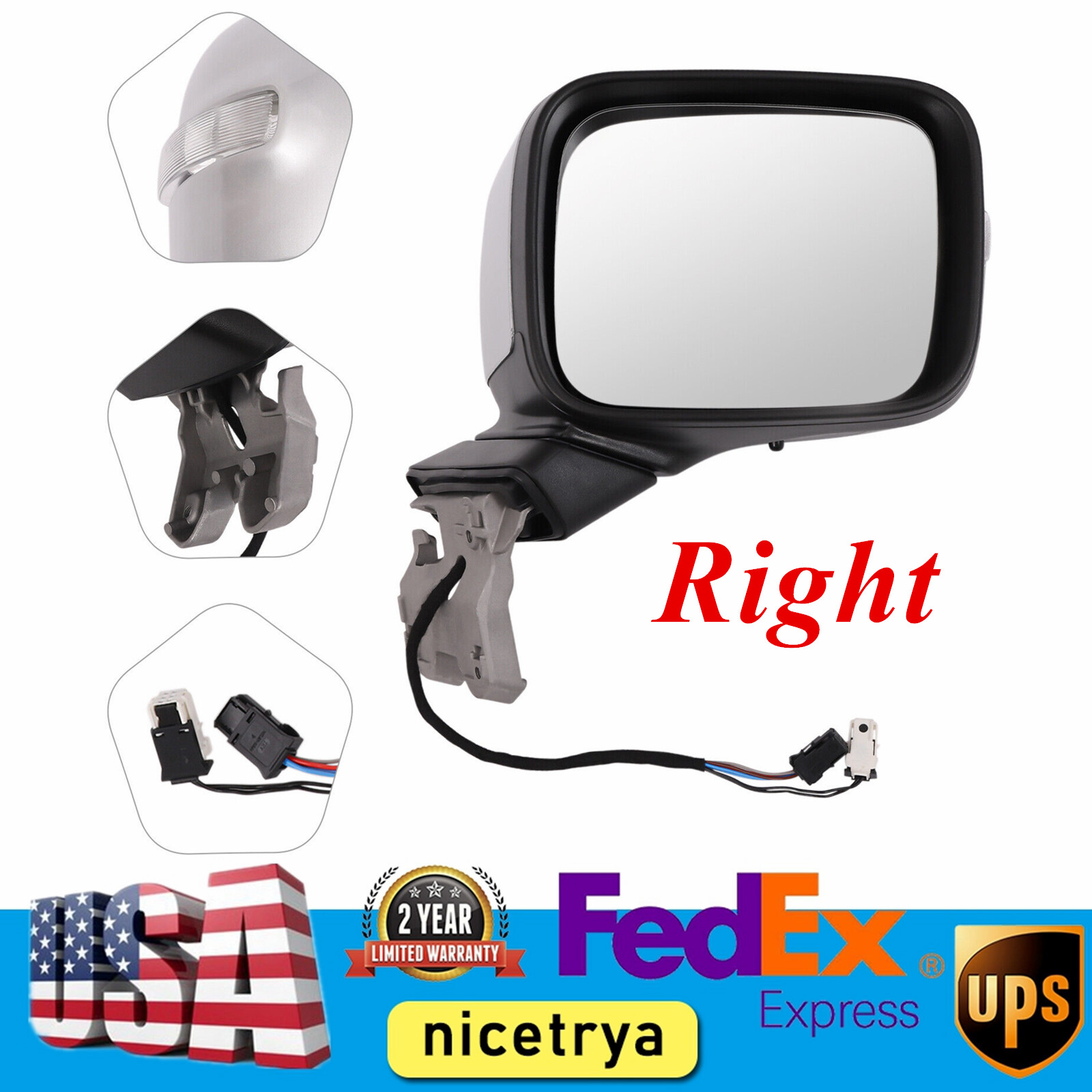 Mirror Rear View Right Passenger Side For Jeep Renegade 2015 2016 2017 2018-2021