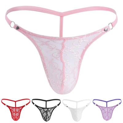 Perizoma Uomo In Pizzo Con Motivo Floreale - Slip Sensuale Con Design G-String - Foto 11