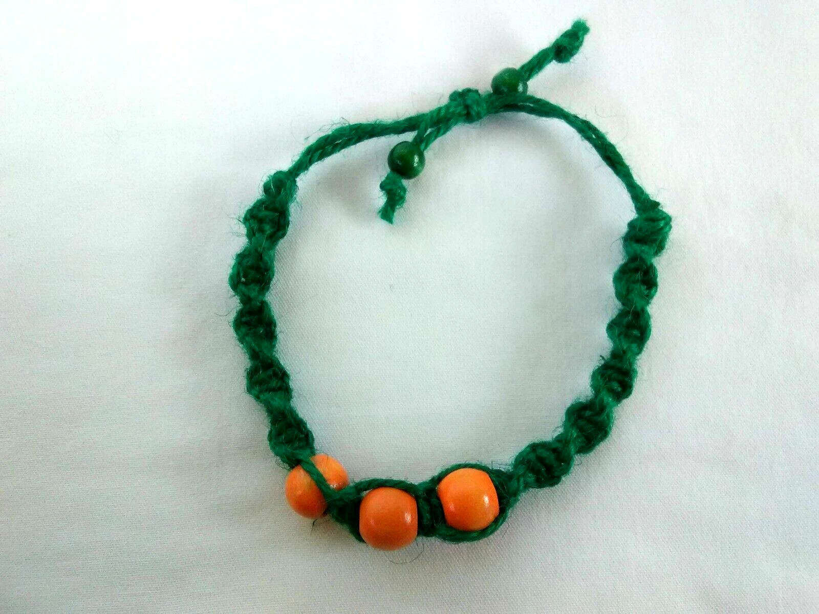 Anklet or Bracelet Braided Hemp  Adj Unisex 6-11