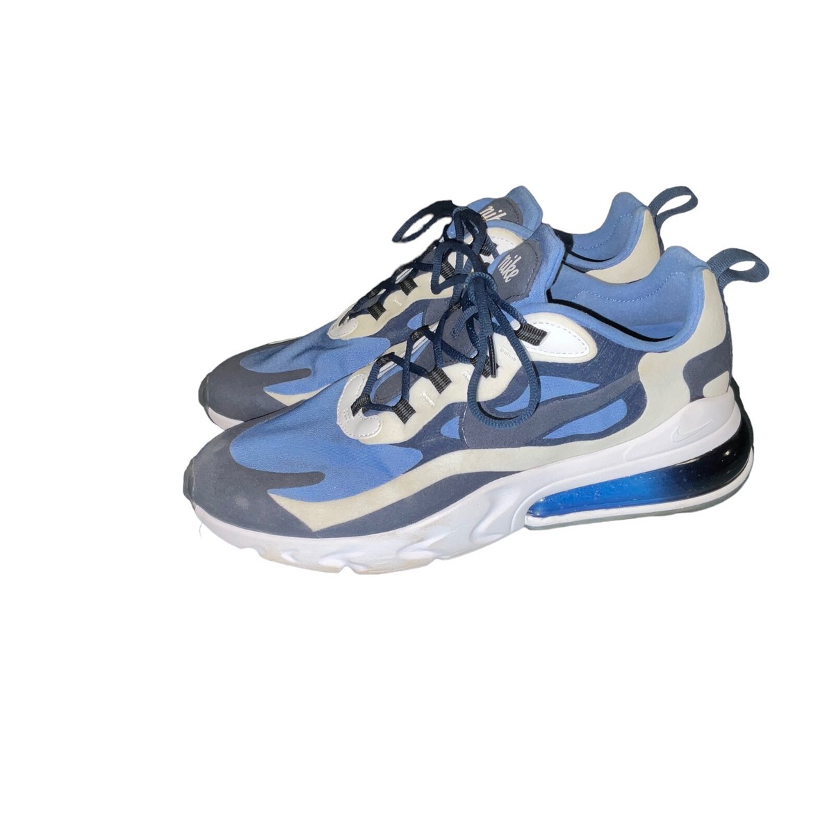 Nike ID Air Max 270 React CK4885-991 Men's Sz 8.5- White / Blue