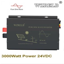 3000W Pure Sine Wave Power Inverter 24V to 120/220V Off Grid Solar Home