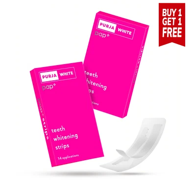 PLUS WHITE PURJA WHITE | Teeth Whitening Strips| 28 Strips | PAP+ Teeth Whitening Strips.