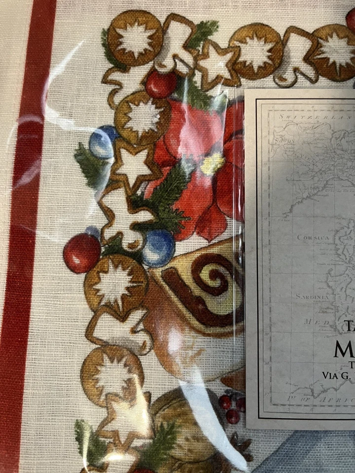 Tessitura Toscana Telerie Firenze Christmas Linen Tablecloth 63" x 90" - Image 4 of 4