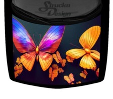 Colorful Glass Shades Butterfly Yellow Hood Truck Wrap Vinyl Car Graphic Decal