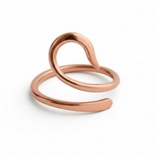 Pure Copper Spiral Ring, Adjustable Wire Wrap Ring, Handmade Minimalist Jewelry