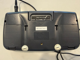 SEGA GAME GEAR BLACK HANDHELD SYSTEM WITH 12 GAMES CHARGER, COVER, TURNS ON