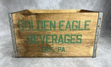 Vintage Golden Eagle Beverages Wooden Soda Crate Box Erie PA 16&rdquo;x 10&rdquo;x 9&rdquo;