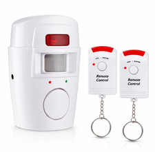 Wireless PIR Motion Sensor Alarm Home Security 110° Detector 2 Remotes